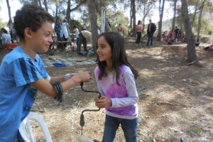  Children from Israeli Waldorf schools enjoy each other's company