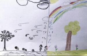 Ukrainian Child Refugee drawing