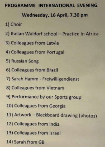 Program schedule